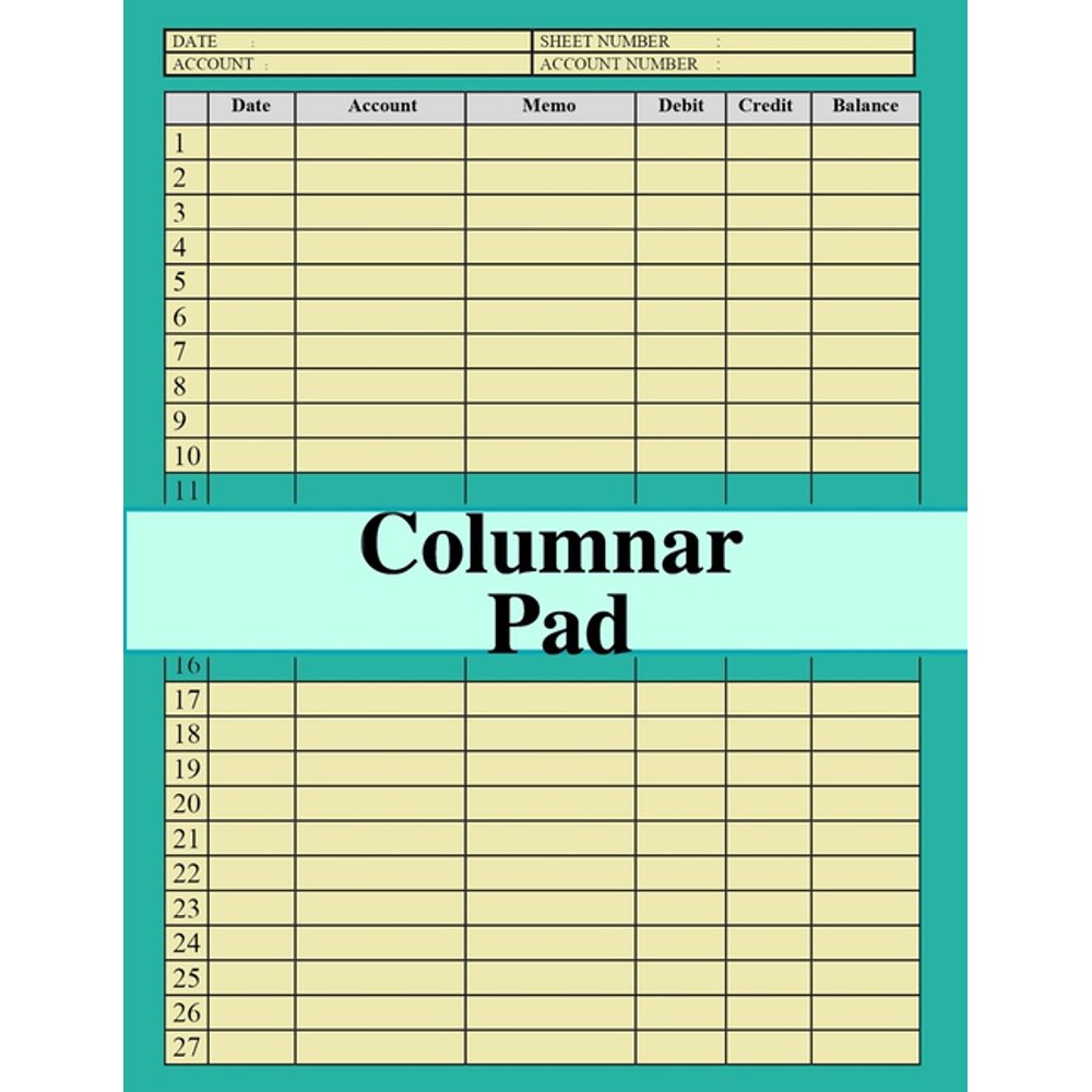 Columnar Pad general ledger accounting book, sized8.5x11,120 pages,6