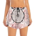 thumbnail image 2 of Balery Dreamcatcher With Owl Pantalones cortos deportivos para mujer con forro y dos bolsillos, elásticos, para entrenamiento, gimnasio, yoga-Small, 2 of 7