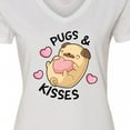 thumbnail image 4 of Inktastic Valentines Day Pugs & Kisses with Hearts Women's V-Neck T-Shirt, 4 of 5
