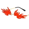 thumbnail image 3 of Gafas de sol de llama de moda Yuyangstore sin montura para mujer rojo, 3 of 3