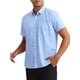 thumbnail image 4 of CAMISAS DE VESTIR A CUADROS INSPIRADORAS PARA HOMBRES, DE ALGODÓN, MANGA CORTA, BOTÓN CON BOLSILLO, CAMISA A CUADROS TAMAÑO S AZUL, 4 of 6