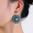 thumbnail image 4 of Zhuge Boho Turquoise Dangle Drop Earrings for Women, Ethnic Bohemian Vintage Hippie Jewelry Gift(Blue), 4 of 4