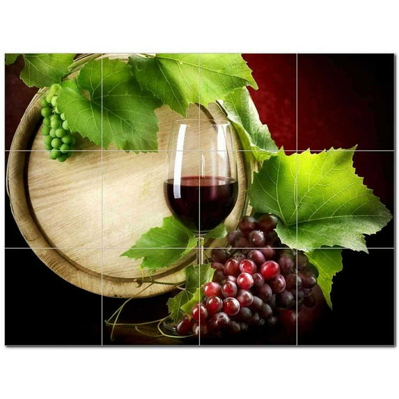 Wine Grapes Ceramic Tile Mural Kitchen Backsplash Bathroom Shower 401944-S43