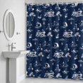 thumbnail image 6 of Coastal Holiday Bathroom Shower Curtain, Ocean Coconut Tree Surfing Boat Navy Blue Waterproof Washable Soft Bath Curtain for Bathtub Decor with 12 Hooks&Grommet, 54x78 Inch, 6 of 9