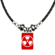 thumbnail image 1 of la radiación de ionización plaza roja marca de advertencia collar a mano colgante de cuerda de cuero Unbranded M, 1 of 3