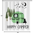 thumbnail image 6 of 72x72inch Happy Camper Shower Curtain Sets Camper Trailer Night Forest Camping Outdoor Adventure Theme Cartoon Green RV Bathroom Curtain Decorations Waterproof Bathroom Set Hooks Included, 6 of 6