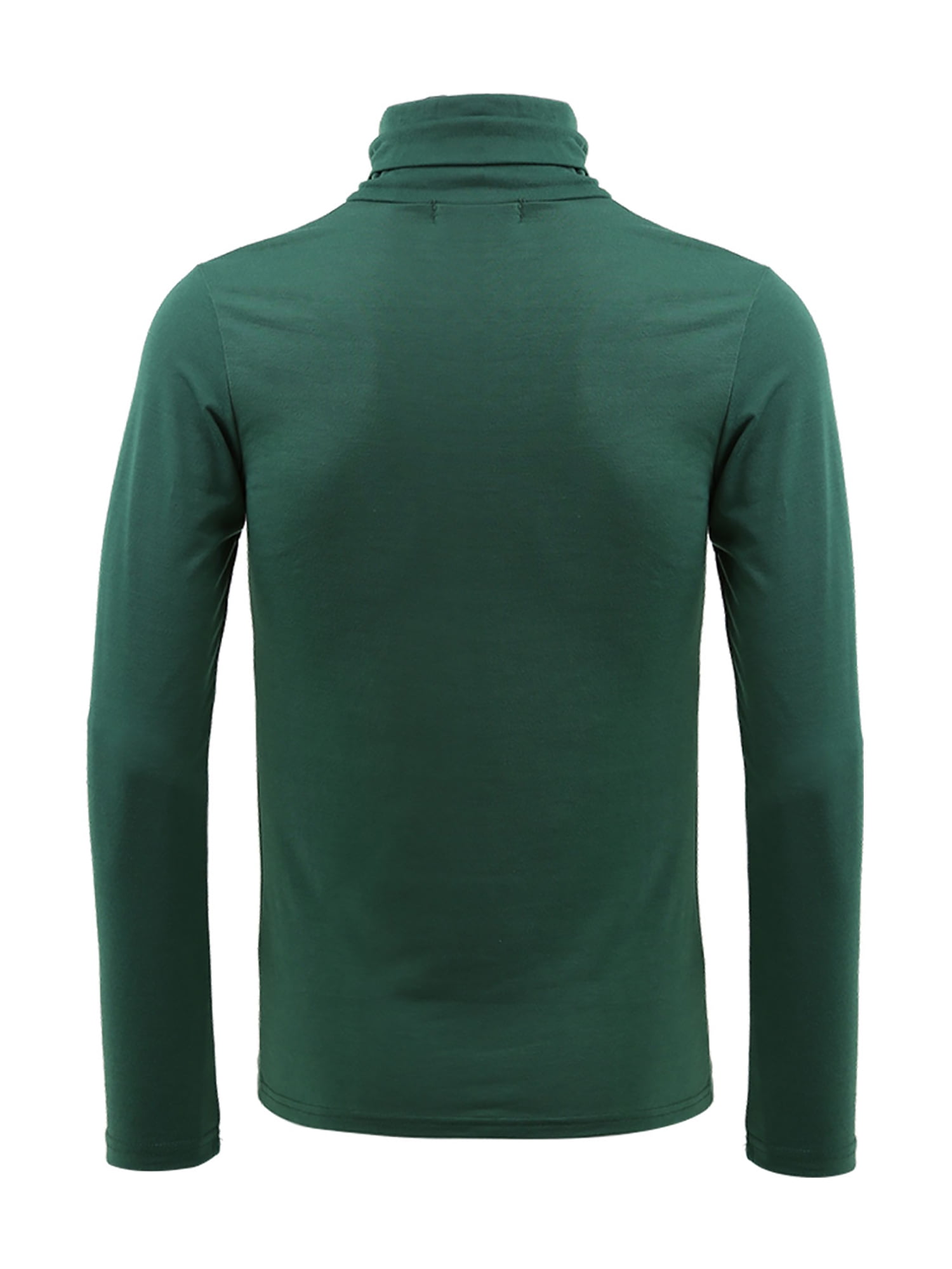 Unique Bargains Men's Pullover Lightweight Long Sleeve Top Turtleneck T-Shirt 46 Dark Green