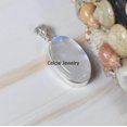 thumbnail image 2 of Pure 925 Sterling Silver Pendant For Women Men, Genuine Oval Rainbow Moonstone Gemstone Unique Handcrafted June Birthstone Jewelry, 2 of 4