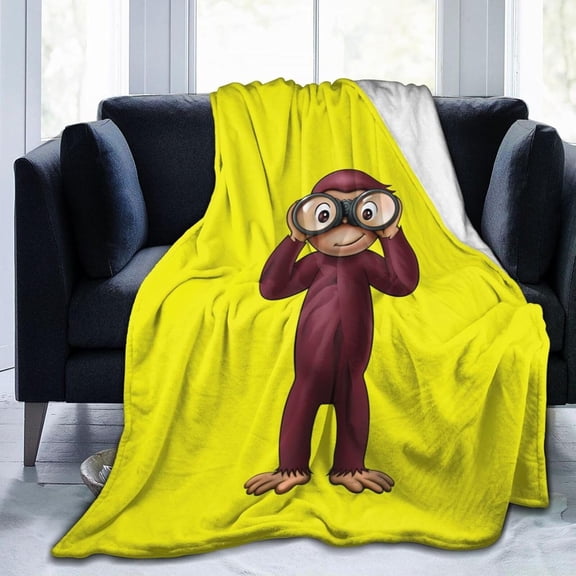 Curious George Blanket Fashion Ultra-Soft Throw Flannel Blankets for Couch Sofa Bed Home Outdoors Decorative Blankets