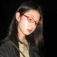 thumbnail image 5 of New Y2K Girls Gradient Green Outdoor Narrow Small Eyeglass Retro Oval Frame Glasses Seaside Driving Glasses BROWN, 5 of 8