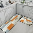 thumbnail image 3 of Orange Abstract Kitchen Rugs - Beige Contemporary Painting Art Mats, Non-Skid Washable Modern Runner Rug Brown Grey Kitchen Decor, Set of 2, Adds a Unique and Stylish Touch, 3 of 6
