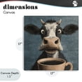 thumbnail image 4 of Stupell Industries Contemporary Grumpy Cow & Coffee Canvas Art, 17 x 17, by The Wands Want, 4 of 8