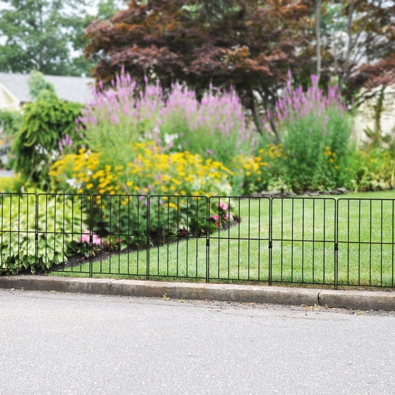 Amijoy 25 Pack Decorative Garden Fence, Total 27ft(L) x 24in (H) Garden Animal Barrier Fence, Rustproof Metal Wire Fencing