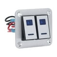 thumbnail image 1 of Car RV Modification Switch Panel Rocker Switch Panel 2 Gang On Off Toggle Switch Panel Waterproof Car RV Yacht Modification Panel Silver Oxide  With Blue LED Light, 1 of 8