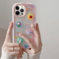 thumbnail image 7 of Compatible with iPhone 13 Pro Invisible Stand Case Kickstand 3D Tulip Flower Fruit Bear Rabbit Strawberry Rainbow Cute Fashion Pink Clear Shockproof Protective Cover for Women Girls, 7 of 7