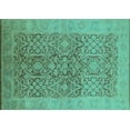 thumbnail image 1 of Ahgly Company Indoor Rectangle Oriental Turquoise Blue Traditional Area Rugs, 2' x 4', 1 of 4