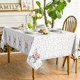 thumbnail image 3 of Easter Tablecloth 60×60 Inch, Colorful Dots Bunnies Washable Table Cover for Party Picnic Dinner Decor, 3 of 6