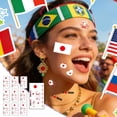 thumbnail image 2 of Deeceymbur 10 Pack Waterproof Removable Flag Temporary Tattoos Face Stickers for International Teams Fan Gear Party Supplies Multicolor Sports Celebration Decals, 2 of 6