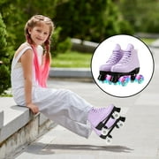 EONROACOO Kids Adult Roller Skates for Women Men, Light up Roller Sktes, Purple(Women 7.5/Men 6)