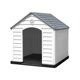 thumbnail image 1 of RED VELVET Casa Perro Casetas de Plástico Exteriores, Resistente al Agua y Clima,Fácil de Montar, Jardín, Patio y Exterior (Gris, Grande), 1 of 6