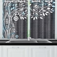 thumbnail image 2 of YUSDECOR Beautiful Tree Navy Window Curtain Kitchen Curtains Window Treatments 26x39 inch,Set of 2, 2 of 3