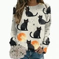 thumbnail image 5 of Towmus Halloween Shirts for Women Sweatshirt Cute Doll Graphic Pullover Tops Funny Novelty Pumpkin Print Crewneck Sweatshirts, 5 of 5