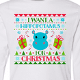thumbnail image 4 of Inktastic I Want a Hippopotamus for Christmas Cute Ugly Sweater Long Sleeve Youth T-Shirt, 4 of 5
