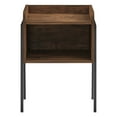 thumbnail image 5 of Danya B. Kazuyo Mid-Century Modern Black Metal Two-Tier End Side Table - Walnut, 5 of 11