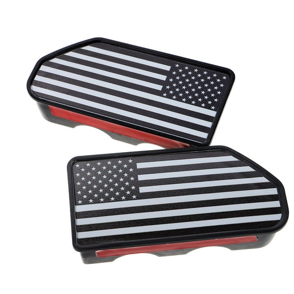 Hytrove 2Pcs Truck Bed Rail Stake Covers with Flag Pattern Dust Rain Protection Accessories