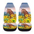 thumbnail image 5 of Xoenoiee Sunflower Horse Print Universal Car Seat Cover Full Set Automotive Accessories Interior Seat Covers Vehicle Seats Protector For Front Seat and Rear Bench, for Truck SUV Cars, 5 of 7