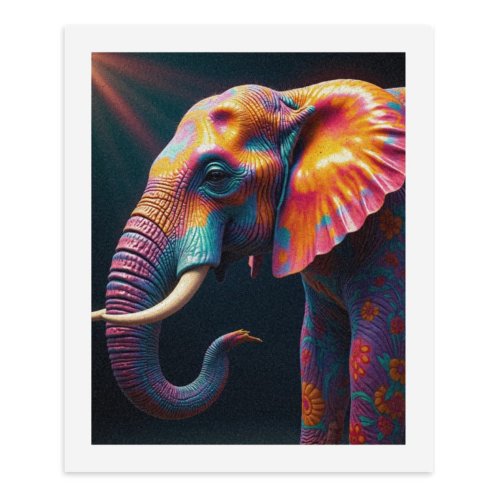 Paint By Numbers Kit for Adults Beginner - DIY Multicolor Elephant Art Design Canvas Painting Kits for Adults, Frameless Paint By Number for Adults for Home Wall Decor 16x20 Inch