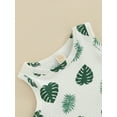 thumbnail image 5 of Children 2pcs Clothes Suit Baby Summer Shorts Set Tracksuit Casual Leaf Print Sleeveless Tops+Trousers Newborn Outfit, 5 of 8