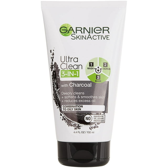 Limpiador facial, exfoliante y mascarilla Garnier SkinActive Charcoal 130 ml