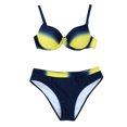 thumbnail image 4 of Daiosportswear Womens Padded Push-Up Bra Bikini Set Swimsuit Bathing Suit Swimwear Beachwear Yellow XXL, 4 of 6