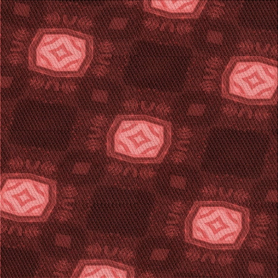 Ahgly Company Indoor Square Patterned Maroon Red Area Rugs, 5' Square
