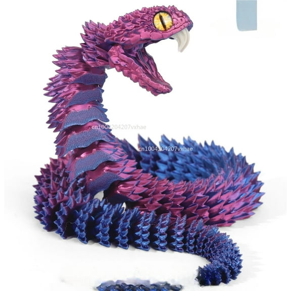 1pc 3D Printed Snake Teeth Retractable Figurines Animal Model Fidget Desktop Snake Collectibles Home Desk Decor