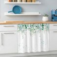 thumbnail image 6 of Teal Botanical Sink Skirt 11"Wx13"L,Dustproof Under Sink Curtain with Self Adhesive Tape,Spring Weeping Eucalyptus Leaves Cabinet Curtain Cover for Bathroom Vanity,RV,Kitchen Cabinet Storage Shelf, 6 of 9