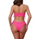 thumbnail image 3 of INSPIRAR CHIC Conjuntos de Bikini de Dos Piezas para Mujeres, Parte Superior Sin Tirantes y Parte Inferior en Forma de Triángulo, Trajes de Baño Rosa Rojo, 3 of 5