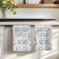 thumbnail image 7 of Grey Flower Kitchen Towels Set of 3, Vintage Farmhouse Boho Leaf Spring Plant Absorbent Dish Towels for Kitchen, Microfiber Hand Towel, Quick Drying Tea Towel for Cleaning Decorative Dishcloths, 7 of 7