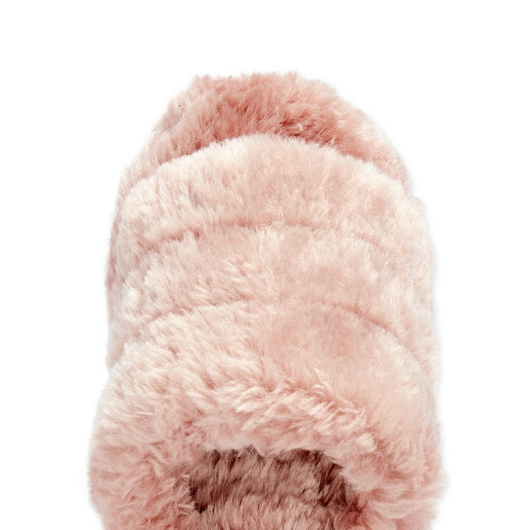 Pink fuzzy slippers walmart 2025