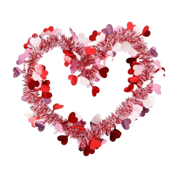 Valentine's Day Heart Shaped Pulled Woolen Hanger Decoration 2M Length Suitable For Indoor And Outdoor Ceiling Walls Stairs Branches Enhancing Festive Atmosphere