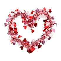 Valentine's Day Heart Shaped Pulled Woolen Hanger Decoration 2M Length Suitable For Indoor And Outdoor Ceiling Walls Stairs Branches Enhancing Festive Atmosphere