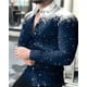 thumbnail image 1 of Camisa para hombre con copos de nieve y cuello abatible, manga larga, estampado HD de Papá Noel rojo, cómoda y suave, 2024, 1 of 6