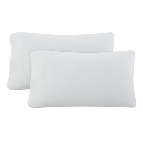 Hotel Style White Lyocell & Linen Blend Percale Pillowcases, King (2 Count)