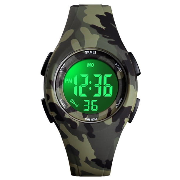 Reloj digital para niños, esfera redonda, estilo deportivo, reloj de pulsera digital con pantalla LCD impermeable para niños sidaley EL4557-06