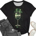 thumbnail image 4 of Saint Patricks Day Shirt Women Clover Graphic T Shirt Short Sleeve Cotton T Shirts Round Neck Casual Women's Blouses Summer Basic Tees, 4 of 6