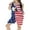 Women, variant on Inevnen Men's Women's American Flag Eagle Overalls Shorts Casual Rompers Bibs Adjustable Strap Jumpsuits
