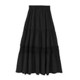 thumbnail image 6 of Summer Women's Boho Elastic High Waist A Line Ruffle Swing Beach Long Skirt, 6 of 12