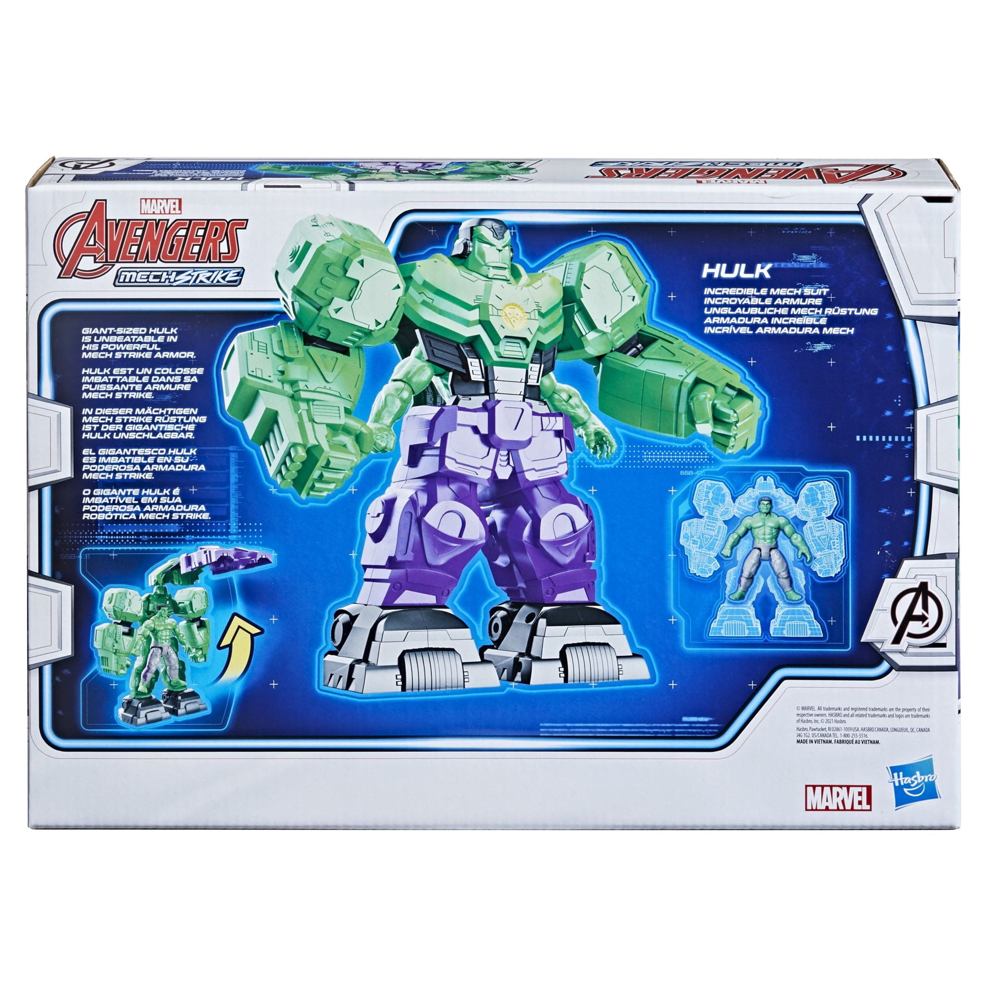 Marvel Avengers Mech Strike 6-Inch Hulk Action Figure With Swappable Battle Armor - Ages 4+ - View #2