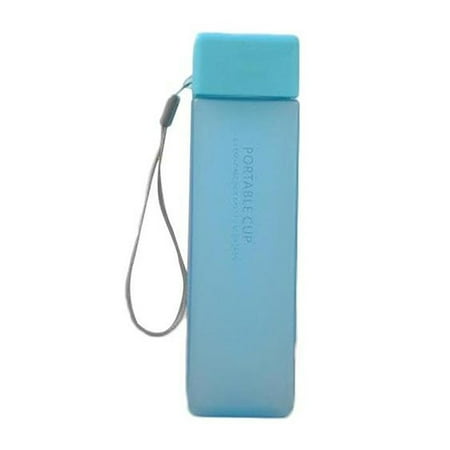 

Tssuoun Water Bottle Tea Coffee Bottles Leakproof Square 450ml Large Capacity Sports Outdoor Cup Drinking Kettle Sport Kettles Blue matte